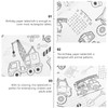 COHEALI Party Paper Tablecloth Birthday Decor Coloring Engineering Vehicle Theme