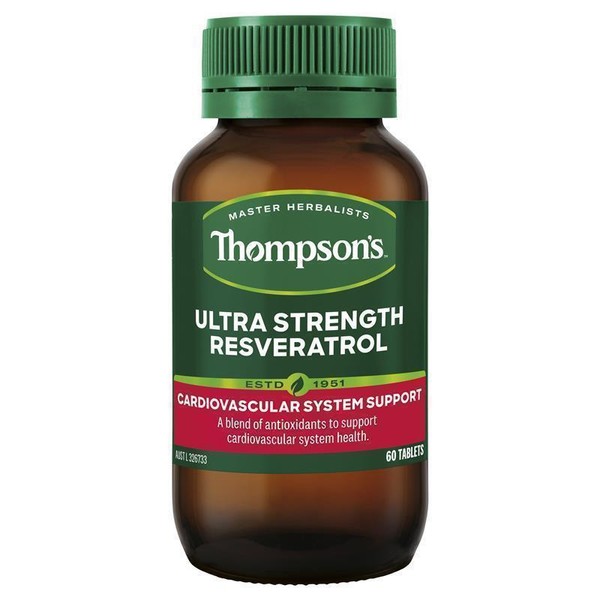 Thompsons Ultra Strength Resveratrol 60 Tablets NEW