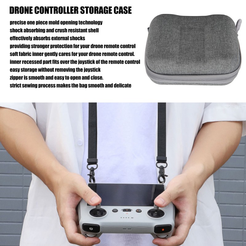 Drone Remote Control Storage Bag Protective Case Dustproof Gray for