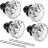 Amylove 2 Set Glass Door Knobs Mortise Style Fluted Crystal