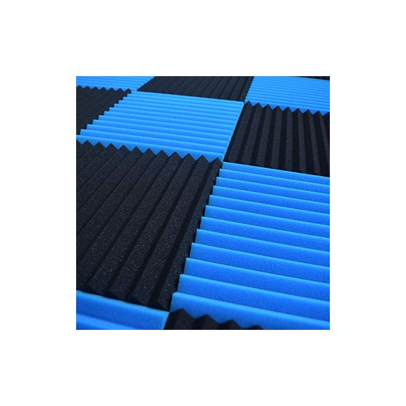 96 Pack Blue/black Absorb the echo Acoustic Foam Panel Wedge