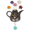 Enesco P9014 Wall Clock Teapot Red 42 cm with Flowers