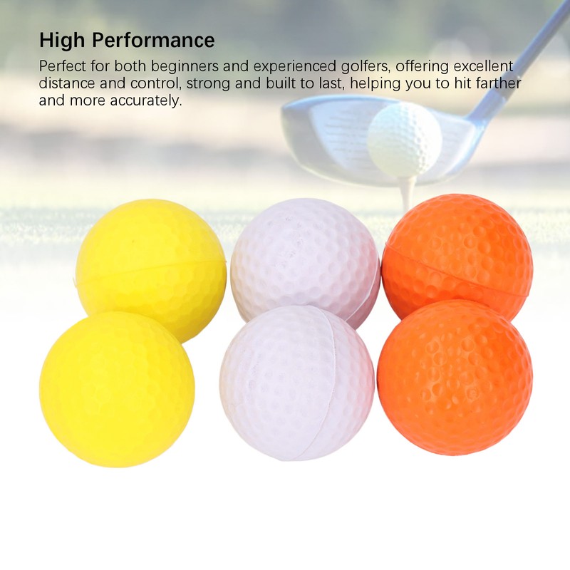 6Pcs Golf Balls Set 3 Colors Textured Surface Balls and