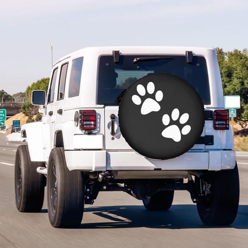 Foruidea Paw Print Spare Tire Cover Dust-Proof Wheel Tire Cover