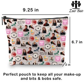Thrones Inspired Makeup Bag Thrones Fans Gift House Stark Baratheon Lannister and Targaryen Gift for Boyfriend (Team Green)