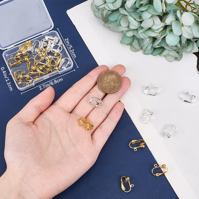 Beebeecraft 1 Box 36Pcs 18K Gold Plated 925 Sterling Silver