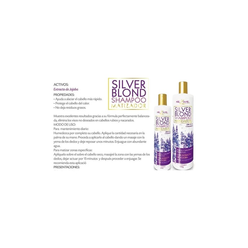 Shampoo Matizador Silver Percapelli 300ml Libre De Sal