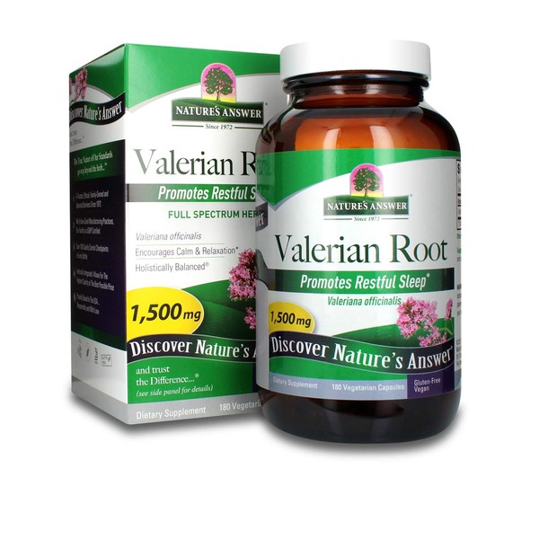 Nature's Answer Valerian Root 1,500 mg Capsules | Natural Sleep Aid | Stress Reliever | Promotes Restful Slumber