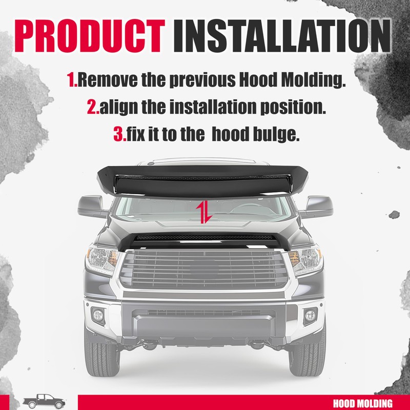 Kojem Hood Scoop Bulge Molding Compatible with 2014-2021 Toyota Tundra
