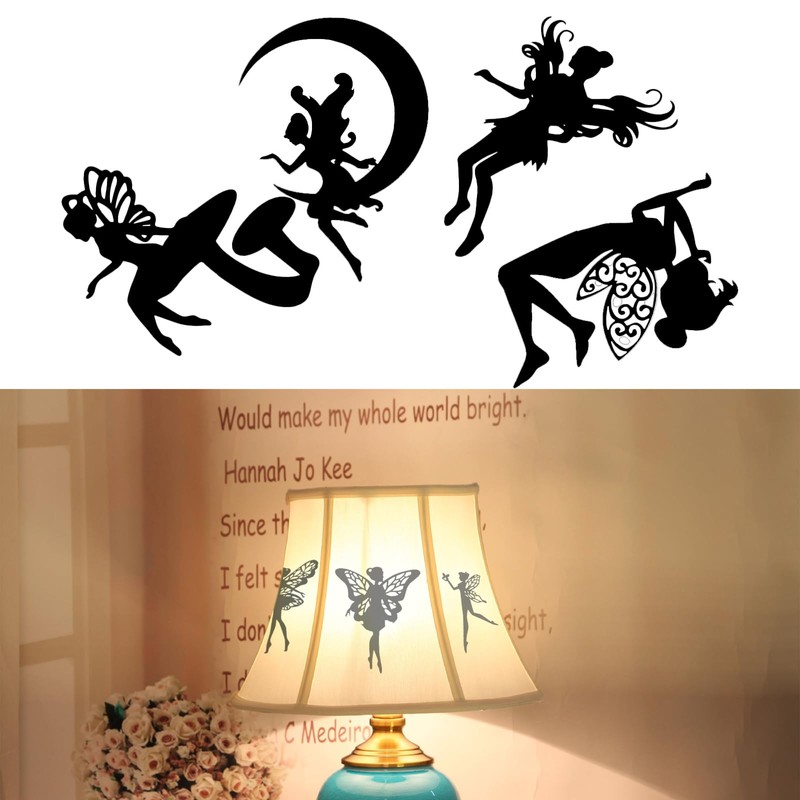 ECSiNG 40PCS Fairy Cutouts Silhouette Embellishments Jar Decals Decorative Paper