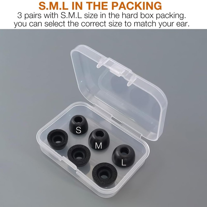 TENNMAK 6X Replacement Memory Foam Eartips for Raycon Earbuds,3 Pairs