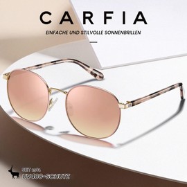 CARFIA Fashion Sunglasses Women's Polarised Round Women's Glasses Metal Frame