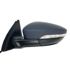 Spieg VW1320146 Driver Side Mirror for 2012-2018 VW Volkswagen Jetta GLI, Hybrid | Left Side View Mirror Assembly Power Adjustment Heated Glass Manual Folding Turn Signal Light | Paint To Match 6 Pins