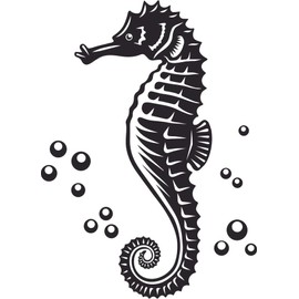 Seahorse Sea Horse Ocean Sea Underwater Animal Cartoon Wall Sticker Art Decal Girls Boys Kid Room Bedroom Nursery Kindergarten House Fun Home Decor Stickers Wall Art Vinyl Decoration Size (8x12 inch)