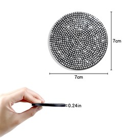 Lotsdonxia 2 Sets of Rhinestone-Adorned Car Cup MatSparkling Bling Car Mats丨Universal, Non-Slip Inserts for Car Cup Holders, Suitable for Cars, Kitchens, Home Offices-7cm（A）