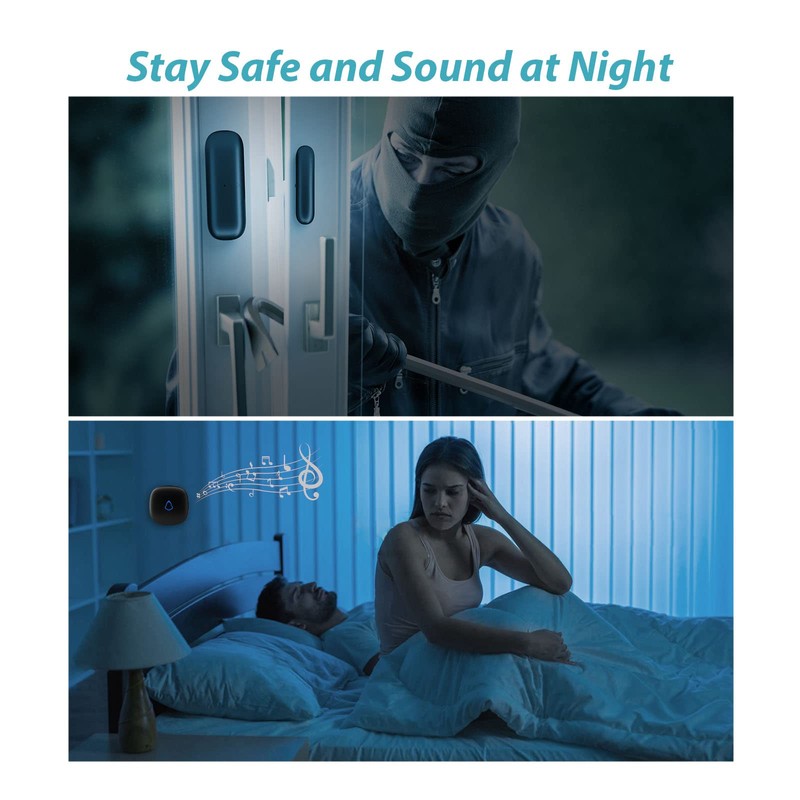 Door Chime, METAK Wireless Door Open Contact Sensor Alarm with