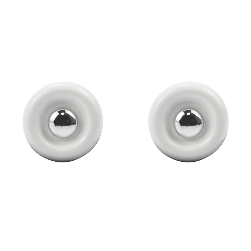 Tsnamay 6Pcs White Ceramic Knob Kitchen Door Cabinets Cupboard Single