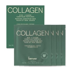 Karuna Máscara de hidrogel de colágeno para ojos y mejillas, paquete de 4  Hojas antienvejecimiento de K-Beauty para debajo de los ojos con colágeno,