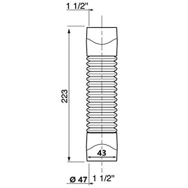 1 1/2" (6/4") Female-Female Solvent Weld Flexible Elbow 223mm Long Connection