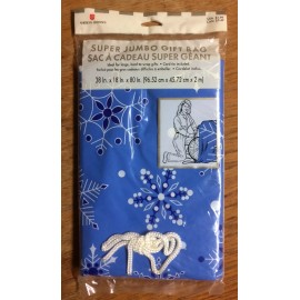 American Greetings Christmas Gift Bag GIANT OVER SIZED Bag 36" x 80"  Snowflakes (Qty 1)