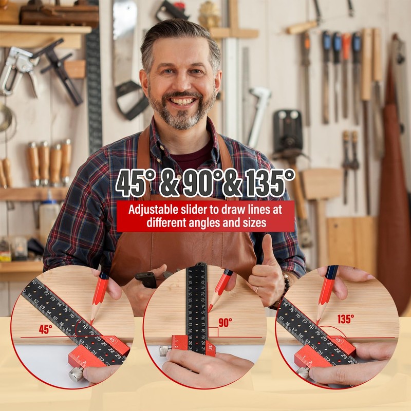 Carpenter's Square Set, 180 mm Carpenter's Square and 300 mm