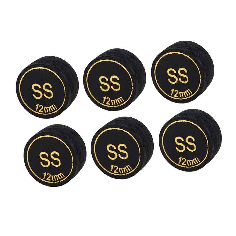 6pcs Pool Billiard Cue Tips 12mm Billiard Pool Cues Tips