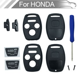 Key Fob Shell Case Fit for Honda Accord Civic Ex Pilot Fit Keyless Entry Remote Key Housing Replacement with Screwdriver (3+1Button 2PCS)