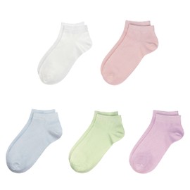 SERISIMPLE Viscose Bamboo School Socks Ankle Super Soft Kids Socks Stretch Cuffs Athletic Socks Odor Resistant Anti-odor 5 Pairs (Medium, Assorted1)