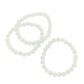 Unbranded Imitation Jade Bead Bracelet - 50mm - White - 1 Bracelet - BB038