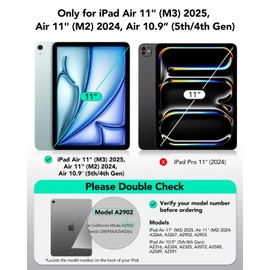 ESR for iPad Air 11 Inch Case M3/M2 (2025/2024), iPad Air 5th/4th Gen (2022/2020), Vertical Stand Cover, Multi Stand Angles, Ultra-Stable Case with Pencil Holder, Flip Series, Purple