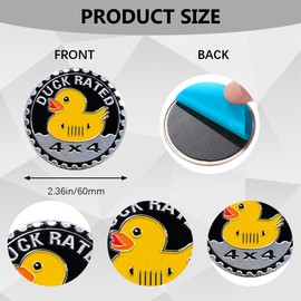 Tecledsn Duck Badge Rated Car Emblem, Car Exterior Emblems Badge, 4 x 4 Metal Automotive Badge, 3D Round Metal Car Badges Emblems Car Badge Decals Stickers for Vehicle Truck Decorations (Duck Rated)