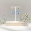 925 Sterling Silver Blue Opal Earrings for Women - Beaded