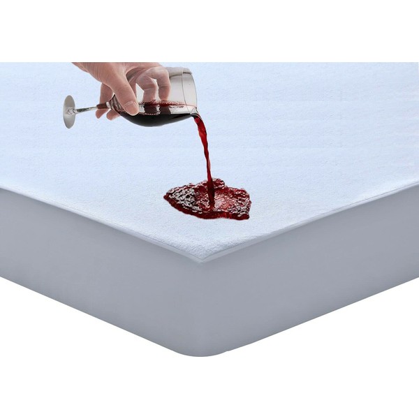 100% Waterproof Mattress Protector King Size Bed Wet Protector Sheet Hypoallergenic Non Noisy, Anti Allergy Mattress Pads Topper Extra Deep 30 CM Deep Matress Cover White