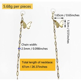 Steel Butterfly Anti Lost Earring Strap Necklace for Airpods Ear Clip for Airpods Wireless Earphone Holder for AirPods Anti Lost Ear Clip Strap Compatible with Airpods(Steel Butterfly Style)