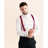 JJ Suspenders Woven Textured Y Suspenders for Men with Leather