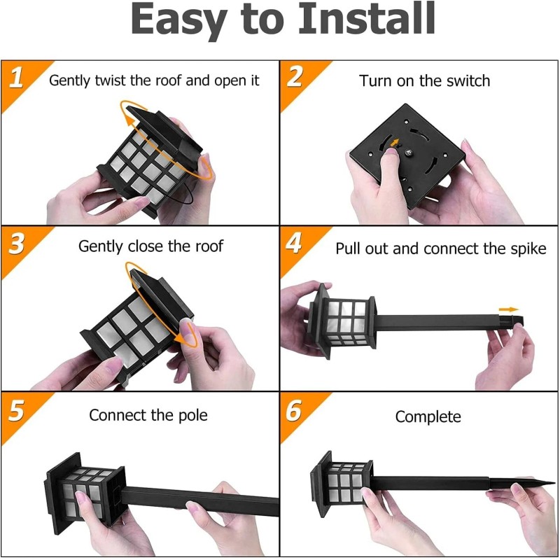 Unbranded 12PACK Solar LED Garden Lights Stake Post Patio Path