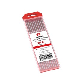 Meltstar TIG Welding Tungsten Electrodes 2% Thoriated Tungsten 3/32” x 7” (Red, WT20) 10-Pack