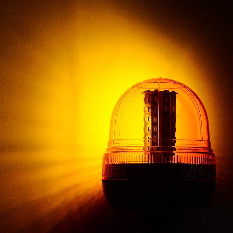 SUNWAN Flashing Amber Beacon, 60LED Car Rotating Flexible DIN, 12V/24V