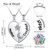 DAOCHONG S925 Sterling Silver Daughter Mother Heart Pendant Necklace Jewelry