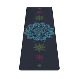 nuveti Printed Travel Yoga Mat-1/16 Inch Thick Non Slip Fitness Workout Mat with Carrying Bag, Foldable Lightweight Suede & Natural Rubber Yoga Mat for Yoga Pilates and Fitness 72" L x 24" W x 1.5mm