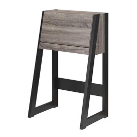 Furniture of America Gase Farmhouse Wood Fold Down Desk in Distressed Gray/Black