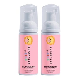 AutoBrush Foaming Kids Bubblegum Pasta dental – Sin fluoruro – Nueva fórmula octubre 2020 paquete de dos (2)