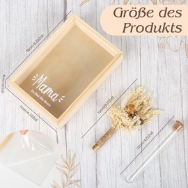 Money Gift Birthday, Birthday Gifts for Friends and Family, Money Gifts Wooden Box + Dried Flowers + Test Tube, Happy Birthday Engraving, Gift Idea Birthday (Mum)