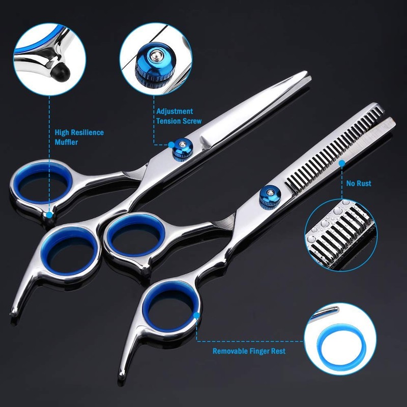 Professional Hair Cutting Scissors, YBLNTEK 9 PCS Barber Thinning Scissors