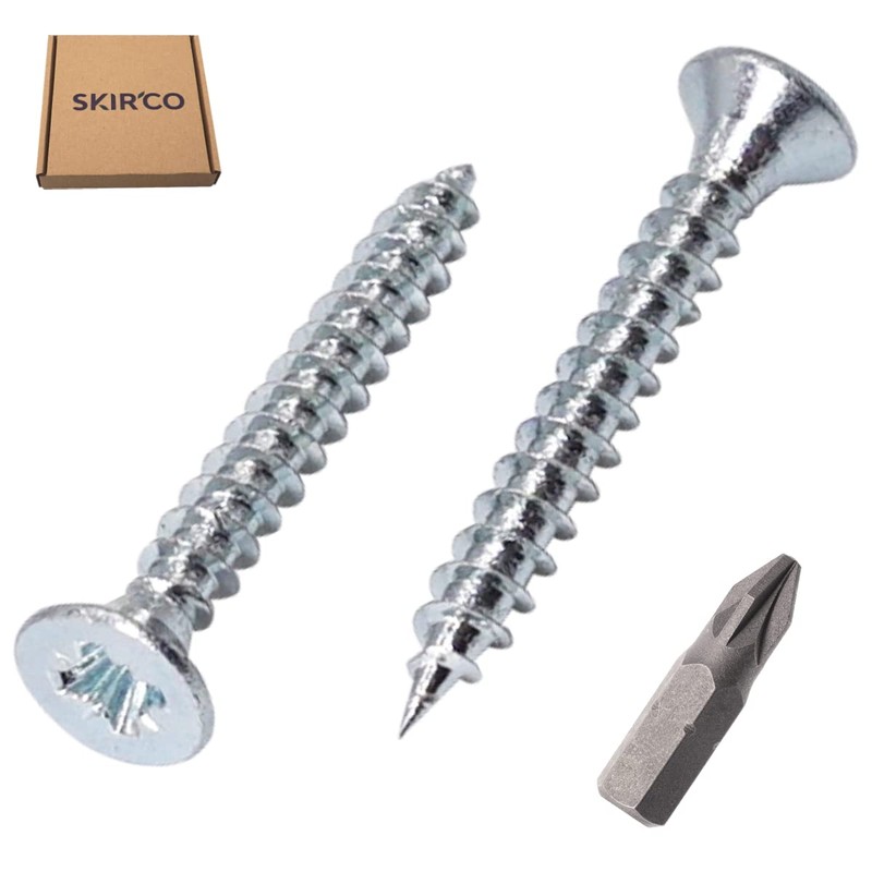 SKIR'CO Pack of 100 Galvanised Steel 2.5 x 20 mm