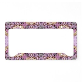 CafePress Pink Bohemian Floral Mandala License Plate Holder Aluminum License Plate Frame, License Tag Holder