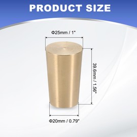 PATIKIL Solid Brass Stopper, 1" Brass Tube Stoppers Tapered Shaped Lab Plugs for Sealing Copper Pipes HVAC Refrigeration Equipment