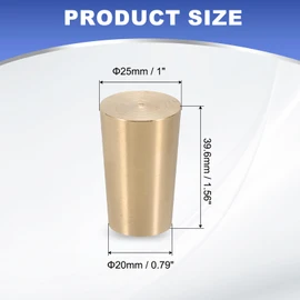 PATIKIL Solid Brass Stopper, 1" Brass Tube Stoppers Tapered Shaped Lab Plugs for Sealing Copper Pipes HVAC Refrigeration Equipment