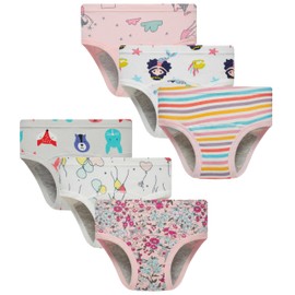 Sladatona Girls Toddler Trainer Underwear Little Girls Potty Briefs 5Years Light-gray White