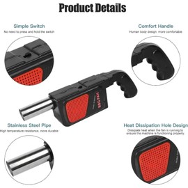 Ticfox Portable Picnic Air Blower, Electric Grill Air Blower, Portable Electric Handheld Fan, Electric BBQ Fan, Air Blower for Outdoor Camping, Picnic, Barbecue, Cooking Tool